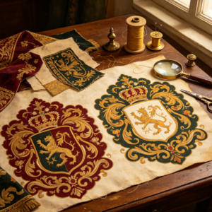 Golden Age Attire: Heraldic Motif Analysis